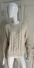 GAP NEW! Cream Cable Knit COTTON DRIVER Crew Neck 100% Cotton Sweater Sz L