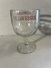 Vintage Budweiser Malt Liquor Thumbprint Stemmed Glass Goblet 