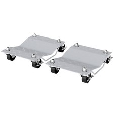 Two-Piece Car Wheel Dolly with Swivel Casters – Non-Slip Plates, Space-Saving