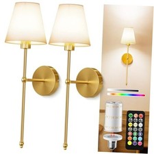 Battery Operated Wall Sconces Set of 2, 10000mAh Rechargeable 2Pack-24 in
