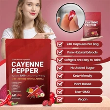 Cayenne Pepper Softgel Support Leg Vein Heart Blood Vessel Health Vitamin D3+K2