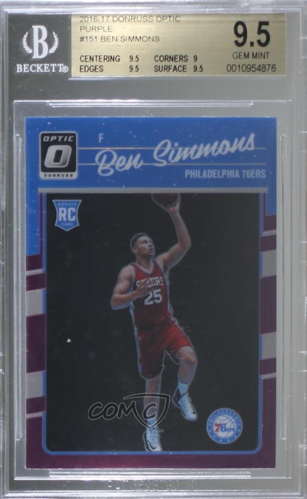 2016-17 Panini Donruss Optic Purple Prizm Ben Simmons #151 BGS 9.5 GEM MINT k7n