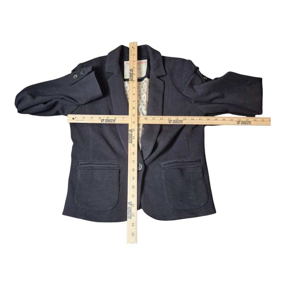 Chaqueta Blazer Cartonnier Anthropologie Cuello Muescado Botón Negra Para Mujer 8 Foto 4 de 4