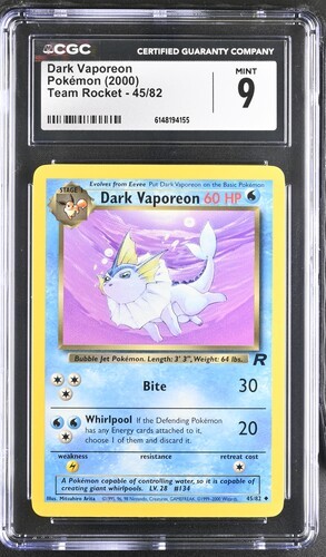 Dark Vaporeon (Unlimited) graded CGC 9 for sale on eBay