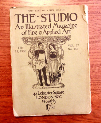 THE STUDIO MAGAZINE - FEBRUARY, 1906, VOL. 37, NO. 155  - VERY GOOD-NEAR FINE!!!