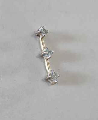 10k Gold 3 Diamanten Princess Cut Anhänger. Natürlicher Diamant 1/4 Karat