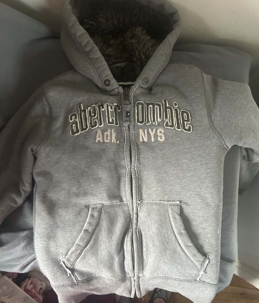 Abercrombie & Fitch Wolf Jaw Jacket Faux Fur Hoodie Size M | eBay