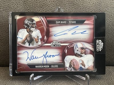 🔥Cam Ward Warren Moon #1 Jrsy Match 2025 Topps Chrome Black Dual Red Auto #1/5