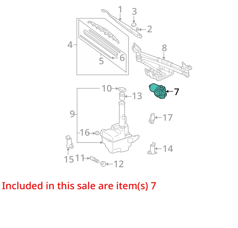 Toyota Sienna 2002 motor limpiaparabrisas delantero fabricante de equipos originales 131 k millas - LKQ3448400154 Foto 4 de 4