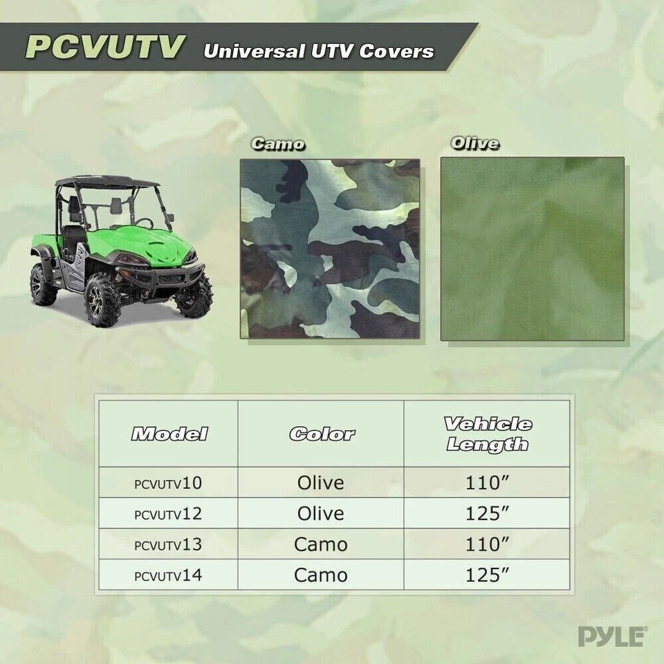 Pyle Armor Shield Utv Cover with O Cabin Camouflage Color with Storage Bag - Image 3 of 4