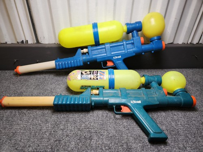 #ad #ad 2 Vintage 1990 Larami Corp Air Pressure Super Soakers 100 Water Gun 9933 0 Read $75.00