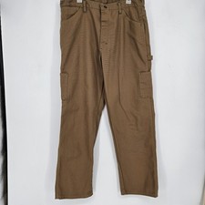 Bulwark Pants Mens 38 X 32 Flame Resistant Dungarees Hammer Loop Carpenter Brown