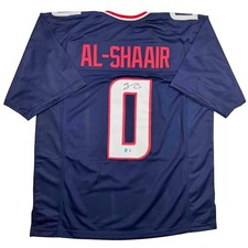 Autographed/Signed Azeez Al Shaair Houston Blue Football Jersey Beckett BAS COA