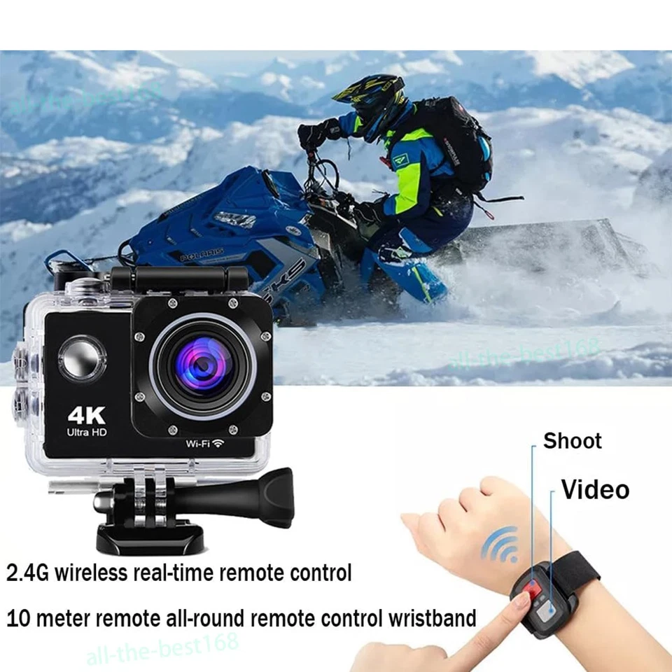 4K Action Sport Camera Video Underwater Waterproof Wifi Remote For Skiing Vlog - Image 2 of 4