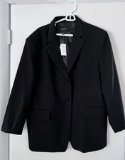 Banana Republic Oversized Black Two-Buttons Blazer Size Large New