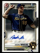 Andre Nnebe 2021 Bowman Prospect Autographs #PAPR-AN AU Milwaukee Brewers