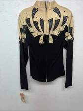 New Women’s 1849 Authentic Ranchwear Black Yellow Western Show Shirt XS WW-13