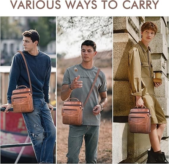 Bolso De Hombro Cuero Para Hombre Carteras Piel Pecho Mochila Viaje Bandolera US