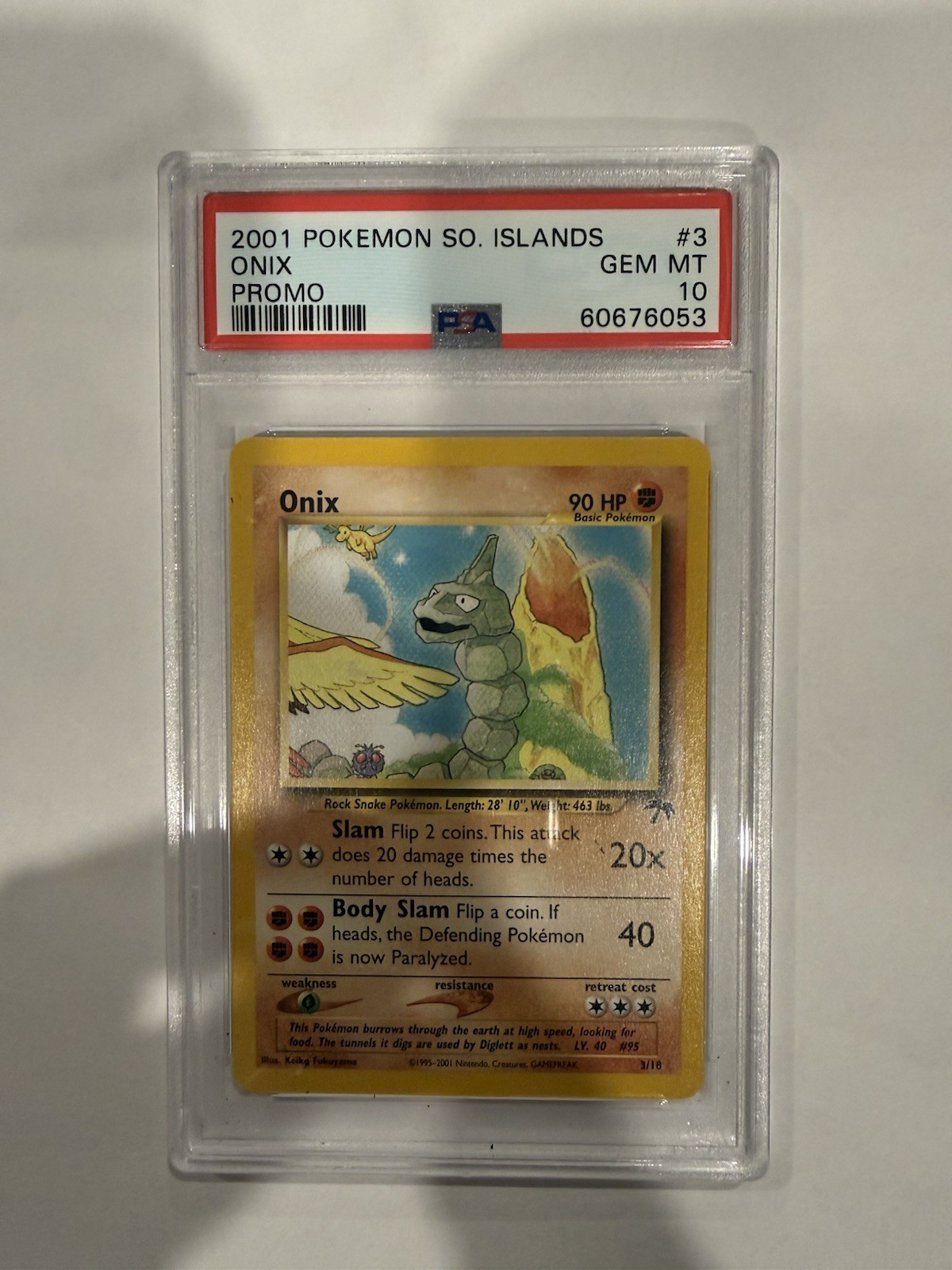 2001 POKEMON SOUTHERN ISLANDS PROMO #3 ONIX PROMO PSA 10