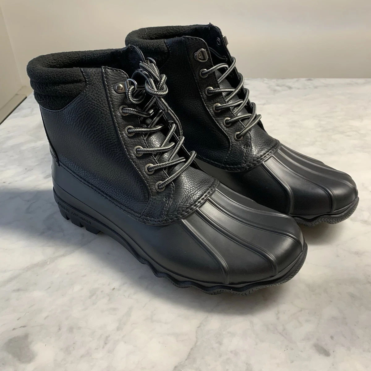 Men\'s 11 M BASS Duck Boots Black‎ Suede Leather & Rubber Waterproof Pre-Owned Duck Shoes In Men main image 3