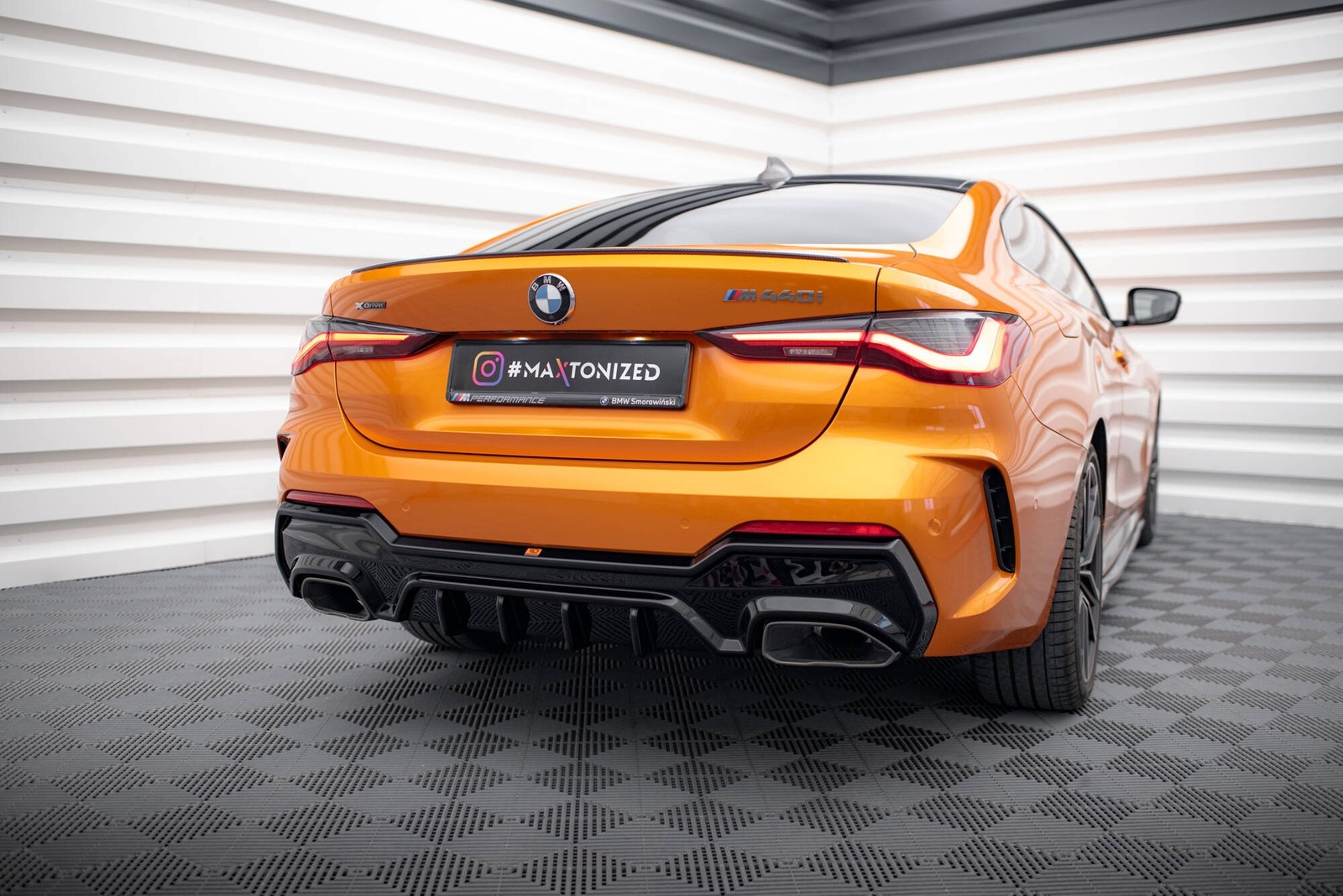 Diffuseur Maxton BMW M440d G22 look carbone pour double sortie d'échappement - 3
