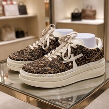 Premiata Leopard Print Leather Platform Sneakers Luxury Old Money EU 39 US 9