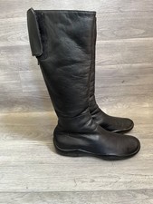 Vintage PRADA 90's Linea rossa knee high moto sport leather boots Y2K SZ 37