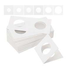2x2 Coin Flips, 600 Pack 20.5/23/25/27.5/31.5/40mm Cardboard Coin Holder, White