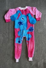 Vintage 1999 Wormser Blue  s Clues Youth size 4T One Piece Zip-Up Pajamas