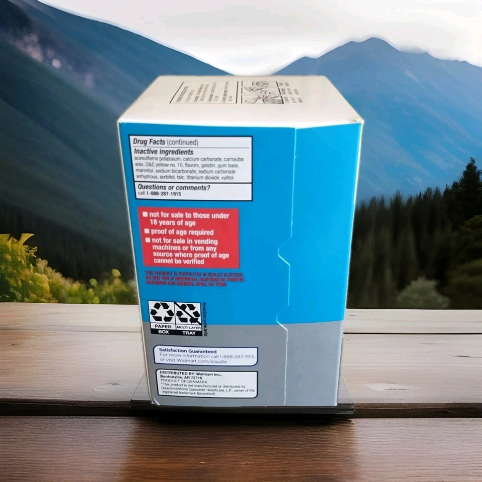 Equate Coated Nicotine Polacrilex Gum 4mg Cool Mint 200 Piec 06/27 Anti Smoking - Image 3 of 4