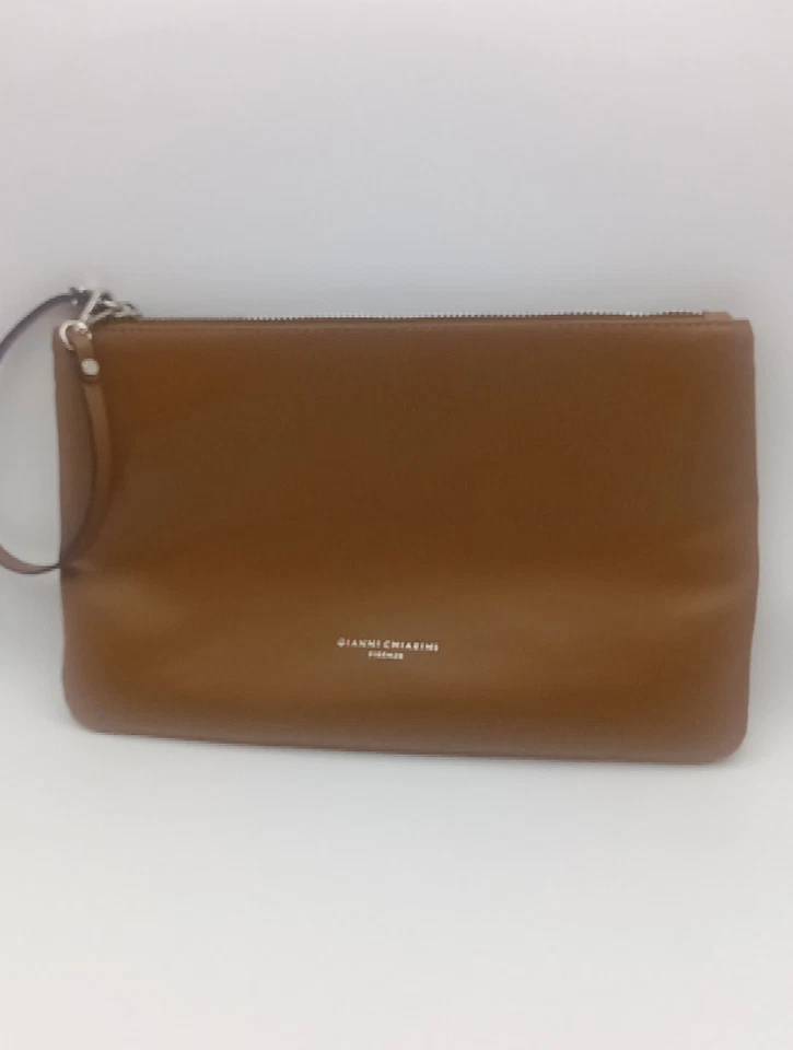 Bolso sin asas Gianni Chiarini Firenze de cuero tostado italiano nuevo sin etiquetas Foto 2 de 4