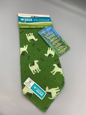 Guardian Gear Insect Shield Dog & Bones Bandana - Green