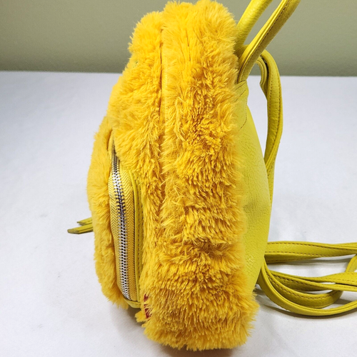Union Bay Mini Backpack Faux Fur Yellow Goldenrod Outside Organizer Pocket - Bild 12 von 22