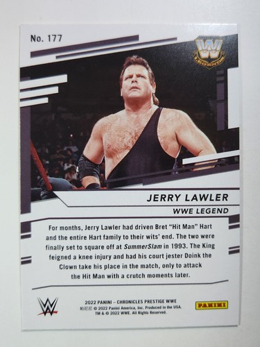 2022 Panini Chronicles WWE Prestige #177 "THE KING" JERRY LAWLER - Picture 2 of 2
