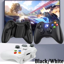 NEW White Wireless Wired Video Game Controller for Xbox 360 & PC Windows Gamepad