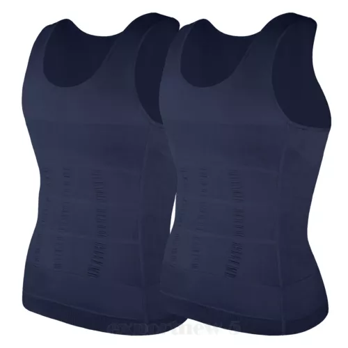 Herren Abnehmen Body Shaper Weste Gürtel Bauch Brust Kompression T-Shirt Tank Top - Bild 24 von 49