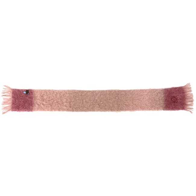 LOEWE ロエベ : Anagram Mohair Muffler LOEWE Muffler ec-22267 Pink Red Gradient Anagram Cleaned Good
