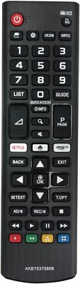 New AKB75375608 Remote Control fit for LG 32LK61  LCD, LED, Smart TV   Black