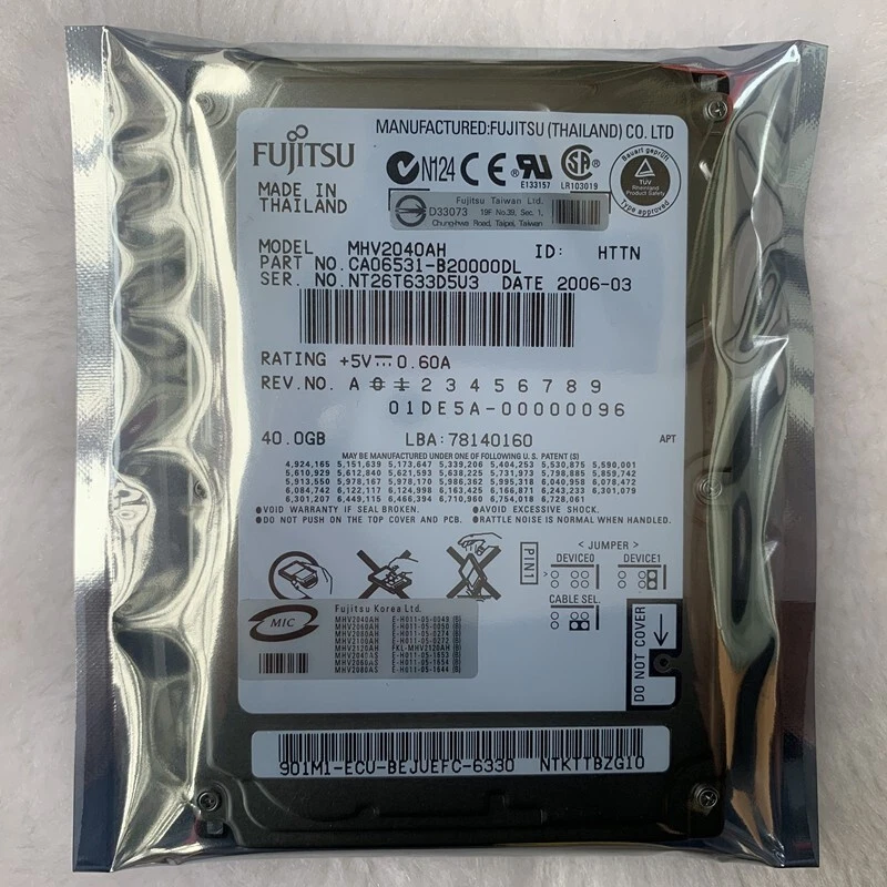 Fujitsu MHT2040AH 40GB 5400RPM 4200RPM IDE PATA 2.5" Laptop HDD Hard Disk Drive - Image 2 of 4