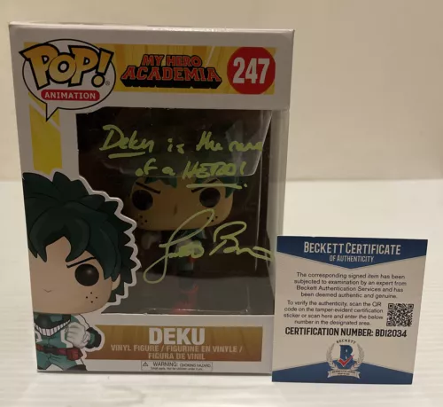 Justin Briner Signed Autographed DEKU 247 MY HERO ACADEMIA Funko Pop BECKETT 5