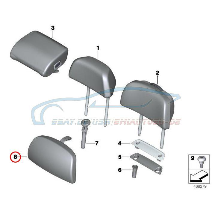 Original BMW 52207416162 - Komfortkissen Kopfstütze ELF.WEISS