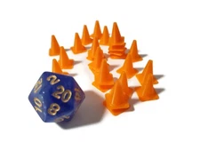 Miniature Stackable Traffic Cones Road Warning Barriers (24pc) 1/64 scale 10mm