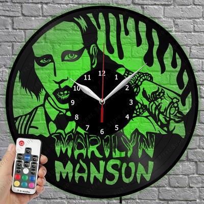 LED Clock Marilyn Manson Vinyl Record Wall Clock Led Light Wall Clock 3761