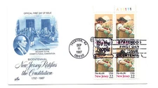 2338 New Jersey Statehood Bicentennial, ArtCraft plate block FDC