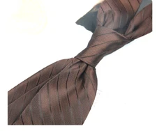 New Classic Striped Brown JACQUARD WOVEN 100% Silk Men's Necktie Tie