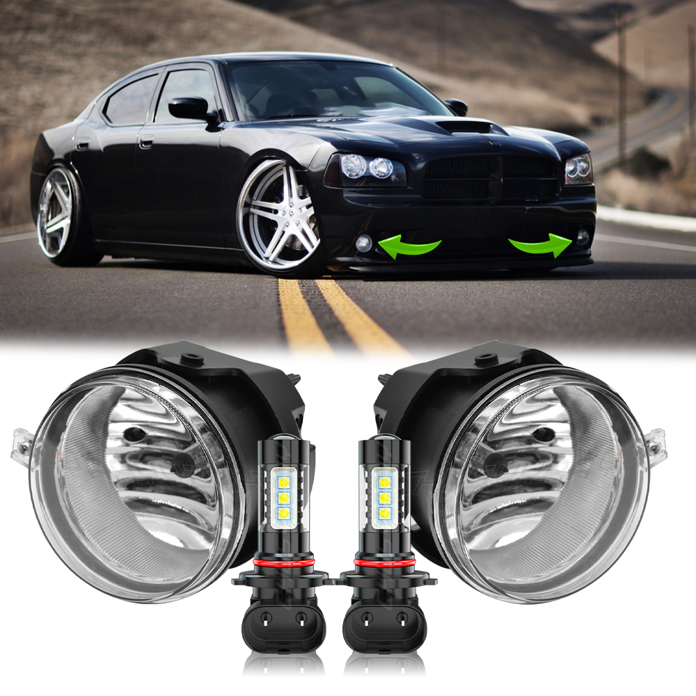 2006 charger fog lights Bumper Fog Lights Fit Dodge Charger 2006-09 Clear Lens Pair Replacement  Lamps
