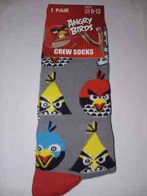 ANGRY BIRD CREW SOCKS SIZE 6-13
