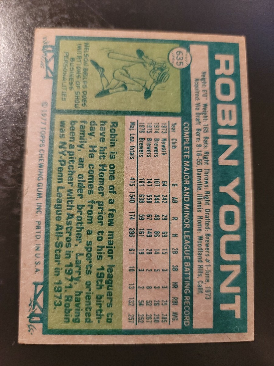 Robin Yount 1977 Topps VG-EX Milwaukee Brewers | eBay