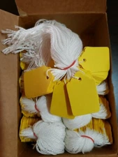 1000 Yellow Price Tag String Merchandise Hang Coupon Strung Label Retail Garment