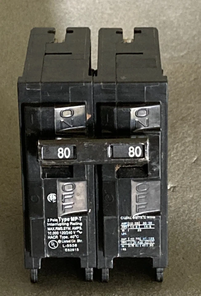 MP280 литой корпус 80A 240V автоматический выключатель 2 полюса MP серии MP-T автоматический выключатель - Изображение 3 из 4